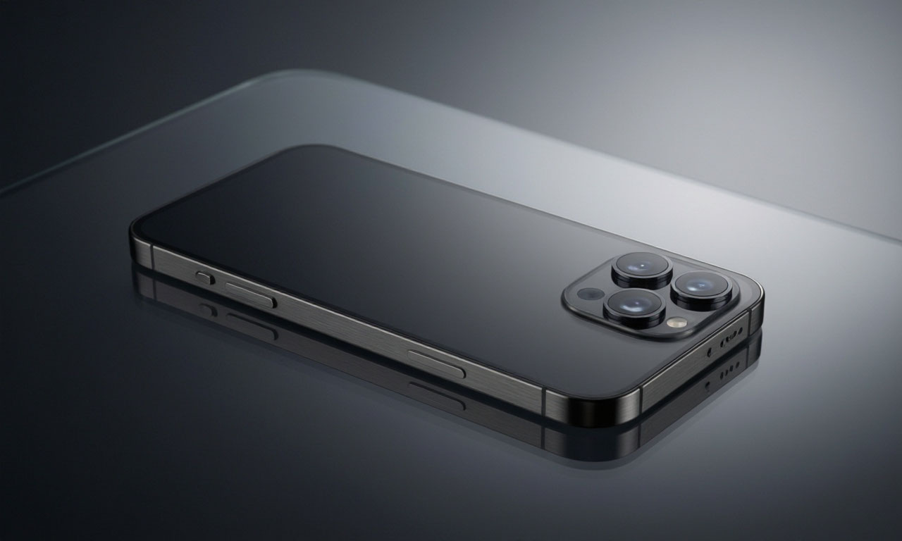 Смартфон iPhone 18 Pro (256 ГБ) под углом - видны грани и отделка корпуса